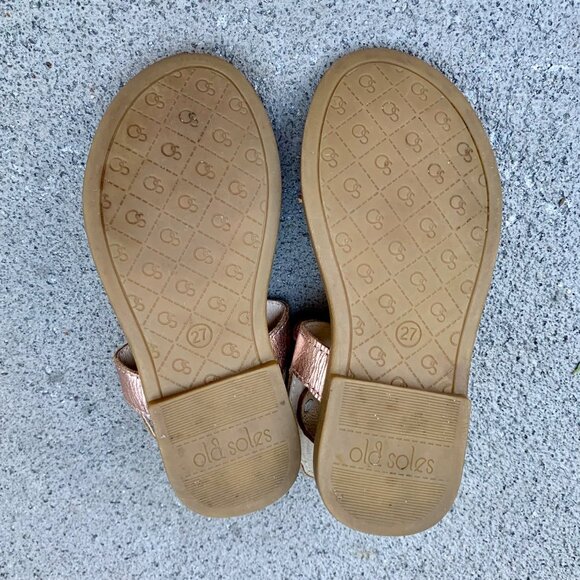 OLD SOLES Gold Wing Sandals Girls 10 27 Rose Gold Toddler Girl Shoes with Wings - Picture 7 of 8